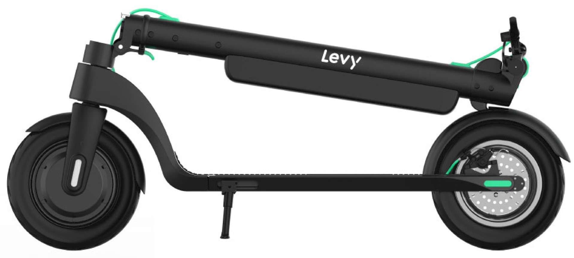 levy plus electric scooter folded